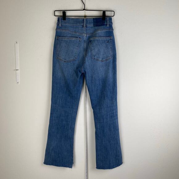 DL1961 Bridget Cropped Boot Jeans Size 26 Ludgate Blue Raw Hem Classic Staple - Picture 11 of 15